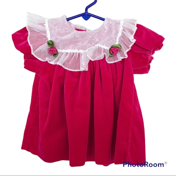 Vintage Smocked Baby Dress | Bright Pink Party Dress | Rare Editions - Picture 2 of 9